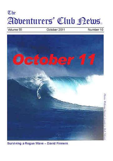 October 2011 Adventurers Club News Cover